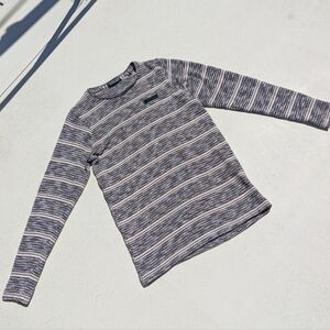 Philipp Plein | Logo Pullover Crewneck Sweater Striped Large B&W Cotton Vintage